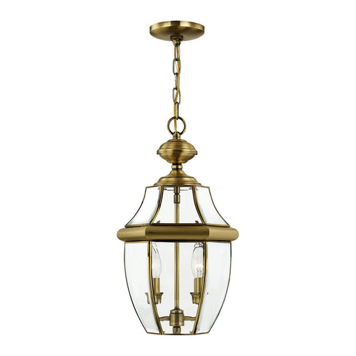 Livex Lighting - 2255-01 - Two Light Outdoor Pendant - Monterey - Antique Brass