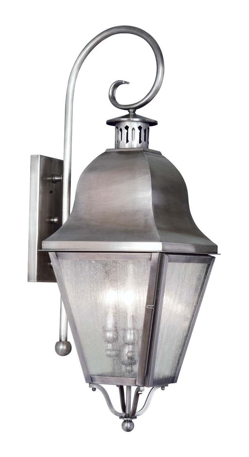 Livex Lighting - 2555-29 - Three Light Outdoor Wall Lantern - Amwell - Vintage Pewter