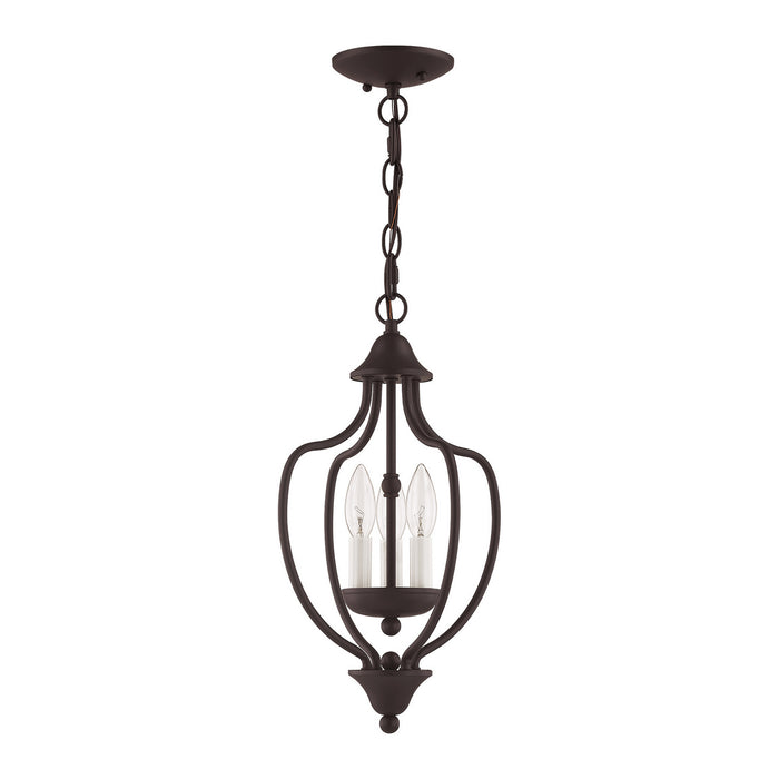 Three Light Mini Chandelier/Ceiling Mount from the Home Basics collection in Bronze finish