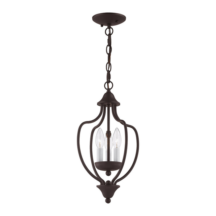 Three Light Mini Chandelier/Ceiling Mount from the Home Basics collection in Bronze finish