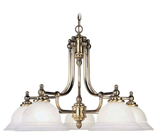 Livex Lighting - 4255-01 - Five Light Chandelier - North Port - Antique Brass
