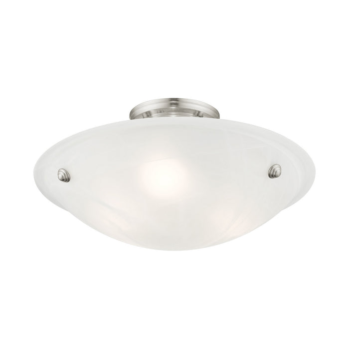 Three Light Ceiling Mount from the Oasis collection in Brushed Nickel finish