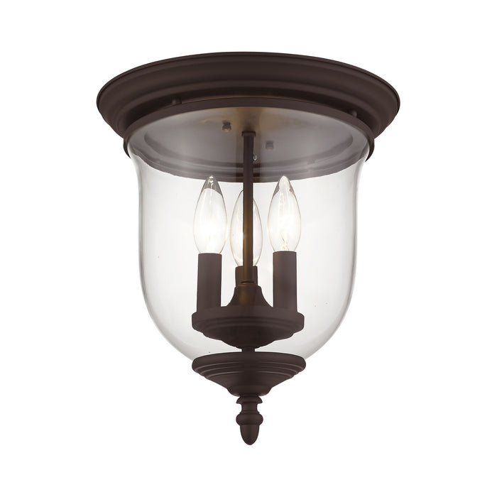 Three Light Ceiling Mount from the Legacy collection in Bronze finish