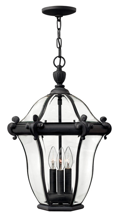 Hinkley - 2442MB - Three Light Hanging Lantern - San Clemente - Museum Black