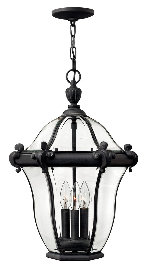 Hinkley - 2442MB - Three Light Hanging Lantern - San Clemente - Museum Black