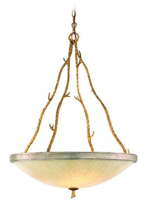 Corbett Lighting - 66-44 - Four Light Pendant - Parc Royale - Gold And Silver Leaf