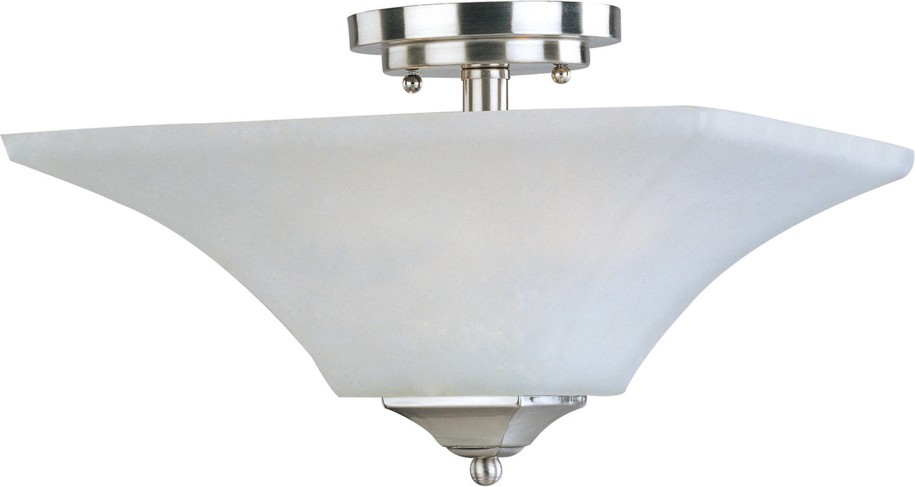 Two Light Semi-Flush Mount from the Aurora collection in Satin Nickel finish