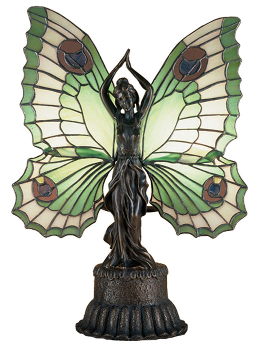Meyda Tiffany - 48019 - Two Light Accent Lamp - Butterfly Lady - Antique Brass