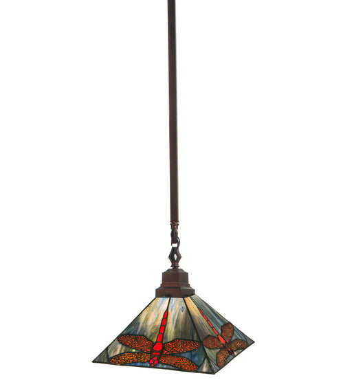Meyda Tiffany - 49110 - One Light Pendant - Prairie Dragonfly - Rust,Wrought Iron