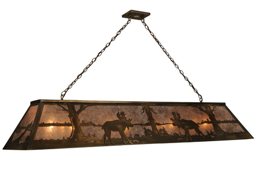 Meyda Tiffany - 50120 - 11 Light Pendant - Moose At Lake - Antique Copper