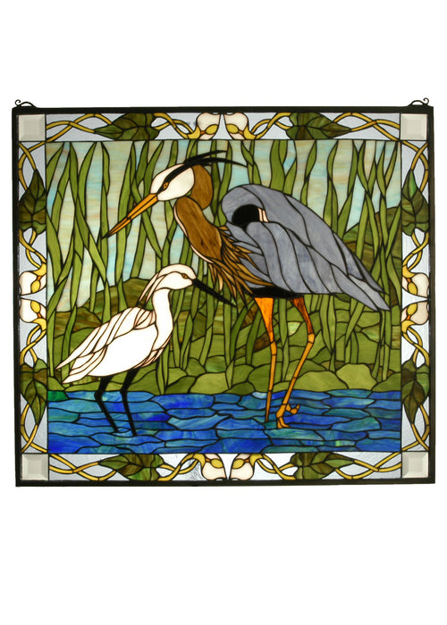 Meyda Tiffany - 62955 - Window - Blue Heron & Snowy Egret - Rust