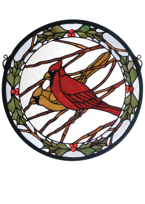 Meyda Tiffany - 65289 - Window - Cardinals & Holly - Zasdy Flame Haxa Blue