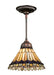 Meyda Tiffany - 67708 - One Light Mini Pendant - Tiffany Jeweled Peacock - Bronze