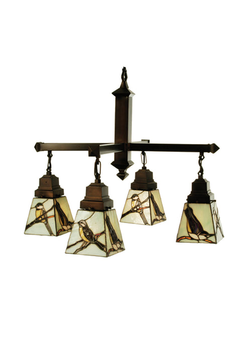 Meyda Tiffany - 69276 - Four Light Chandelier - Backyard Friends - Mahogany Bronze