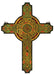 Meyda Tiffany - 79986 - Window - Jeweled Celtic Cross - Green Da Flame Red
