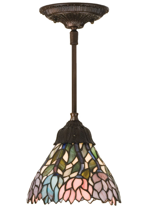 Meyda Tiffany - 82422 - One Light Mini Pendant - Wisteria - Beige Pink Purple
