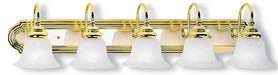 Livex Lighting - 1005-25 - Five Light Bath Vanity - Belmont - Polished Brass & Polished Chrome