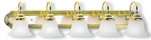 Livex Lighting - 1005-25 - Five Light Bath Vanity - Belmont - Polished Brass & Polished Chrome