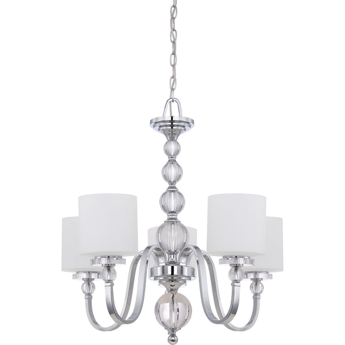 Five Light Chandelier from the Downtown collection in Polished Chrome finish