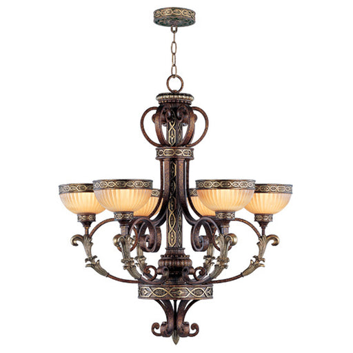 Livex Lighting - 8526-64 - Six Light Chandelier - Seville - Palacial Bronze with Gilded Accents