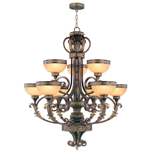 Livex Lighting - 8529-64 - Nine Light Chandelier - Seville - Palacial Bronze with Gilded Accents