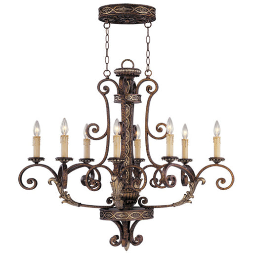 Livex Lighting - 8538-64 - Eight Light Chandelier - Seville - Palacial Bronze with Gilded Accents