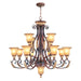 Livex Lighting - 8559-63 - 13 Light Chandelier - Villa Verona - Verona Bronze with Aged Gold Leaf Accents