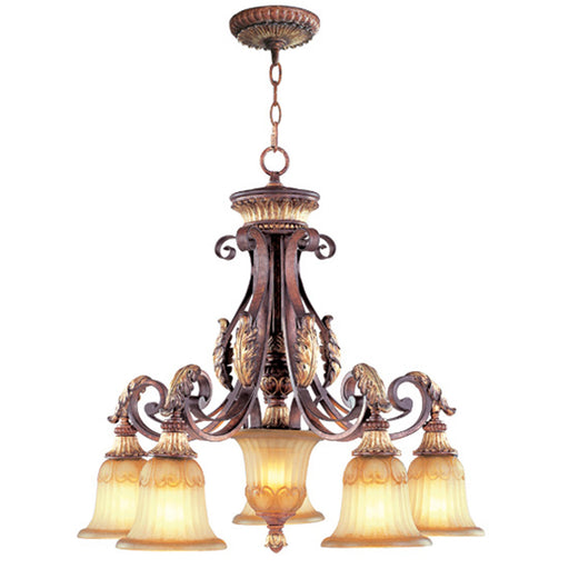 Livex Lighting - 8575-63 - Six Light Chandelier - Villa Verona - Verona Bronze with Aged Gold Leaf Accents