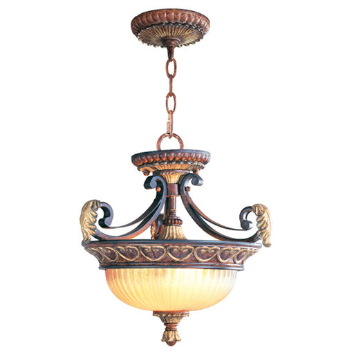 Livex Lighting - 8577-63 - Two Light Pendant/Ceiling Mount - Villa Verona - Verona Bronze with Aged Gold Leaf Accents