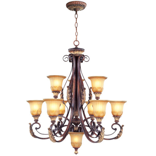 Livex Lighting - 8579-63 - Ten Light Chandelier - Villa Verona - Verona Bronze with Aged Gold Leaf Accents