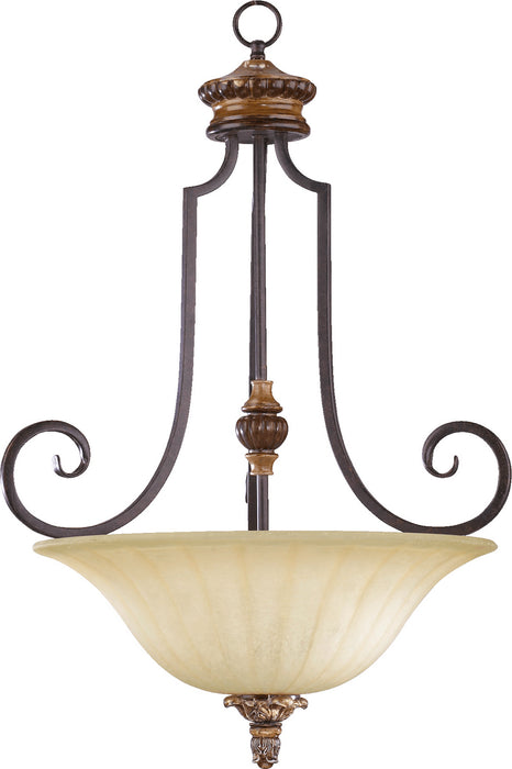 Quorum - 8101-3-44 - Three Light Pendant - Capella - Toasted Sienna With Golden Fawn