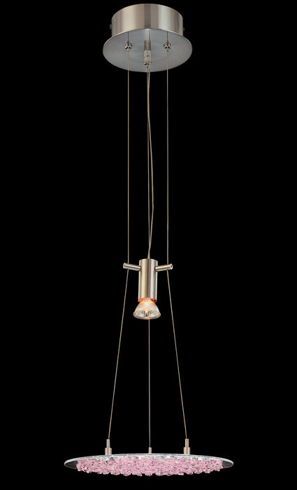 Classic Lighting - 16063 SN PNK - One Light Pendant - Crystal Lake - Satin Nickel