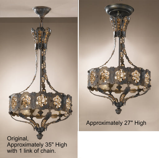 Classic Lighting - 57333 AGB AI - Three Light Pendant - Castillio de Bronce - Aged Bronze