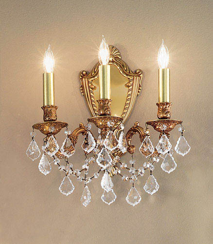 Classic Lighting - 57383 FG CP - Three Light Wall Sconce - Chateau Imperial - French Gold