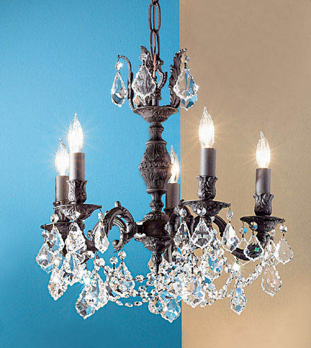 Classic Lighting - 57385 AGB CP - Five Light Chandelier - Chateau Imperial - Aged Bronze