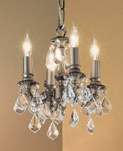 Classic Lighting - 57344 AGP CP - Four Light Mini-Chandelier - Majestic - Aged Pewter