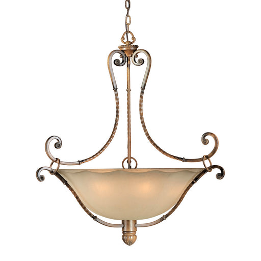 Forte - 2494-06-41 - Six Light Pendant - Family Number 470 - Rustic Sienna