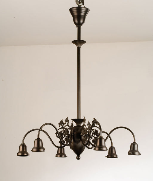 Meyda Tiffany - 101916 - Six Light Chandelier - Early Electric - Craftsman Brown