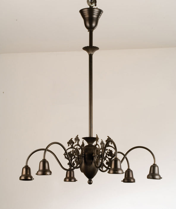Meyda Tiffany - 101916 - Six Light Chandelier - Early Electric - Craftsman Brown