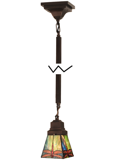 Meyda Tiffany - 49103 - One Light Mini Pendant - Prairie Dragonfly - Pbag Flame Orange