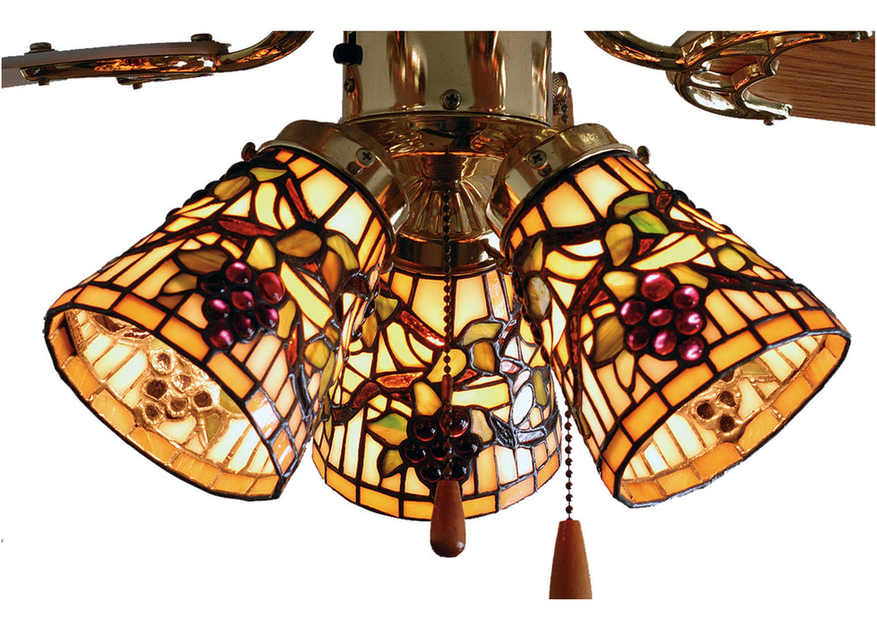 Meyda Tiffany - 67013 - Fan Light Shade - Jeweled Grape - Craftsman Brown