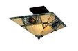 Meyda Tiffany - 67849 - Two Light Flushmount - Pinecone Ridge - Rust