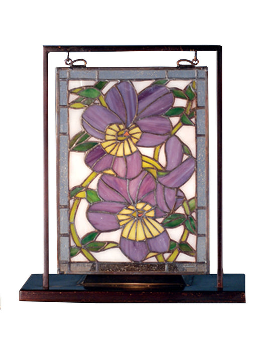 Meyda Tiffany - 68409 - Mini Tabletop Window - Pansies - Antique Copper