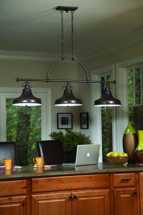 Three Light Island Chandelier from the Emery collection in Palladian Bronze finish