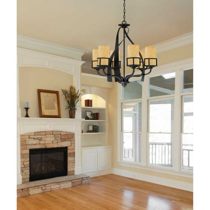 Six Light Chandelier from the Kyle collection in Imperial Bronze finish
