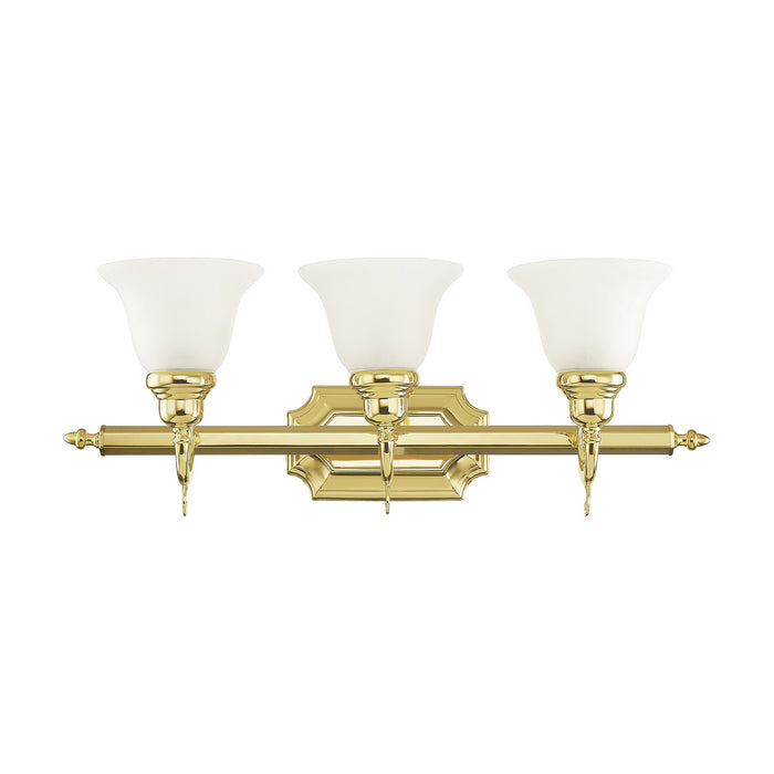 Three Light Bath Vanity from the French Regency collection in Polished Brass finish