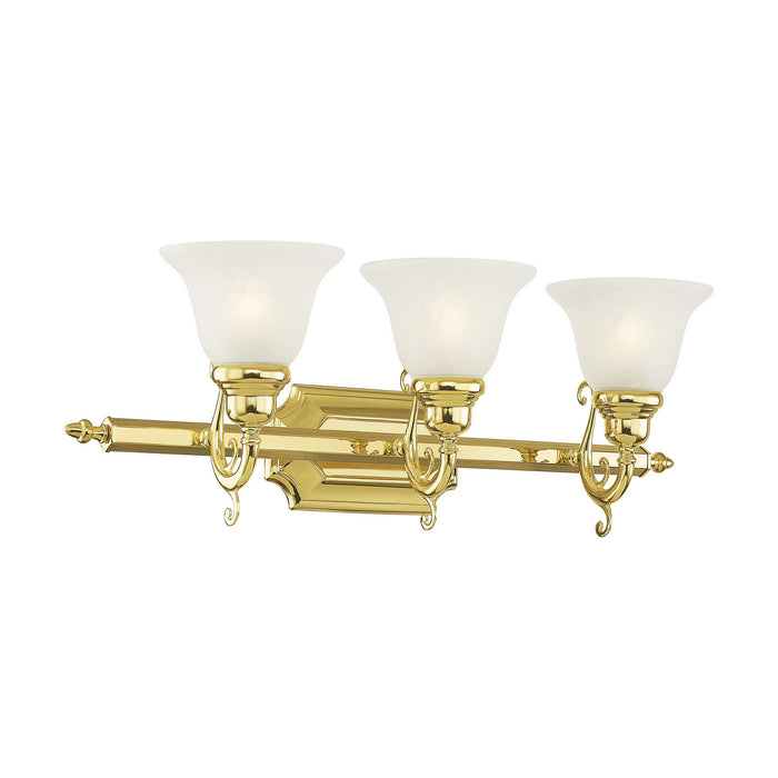 Three Light Bath Vanity from the French Regency collection in Polished Brass finish