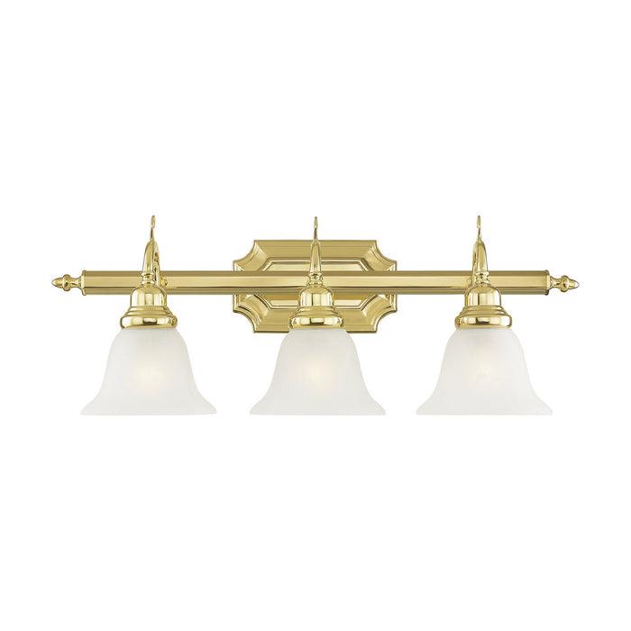 Three Light Bath Vanity from the French Regency collection in Polished Brass finish