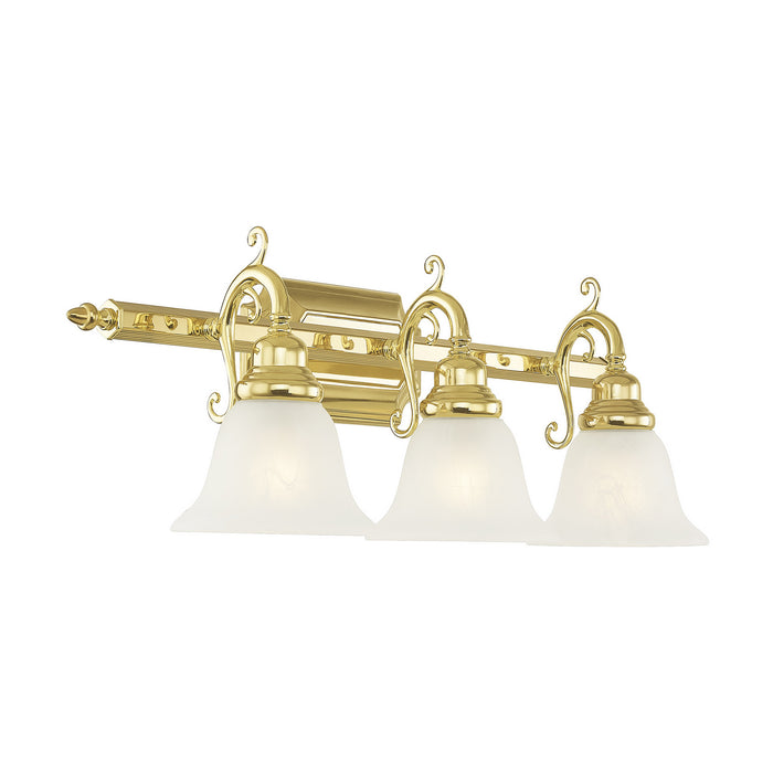 Three Light Bath Vanity from the French Regency collection in Polished Brass finish