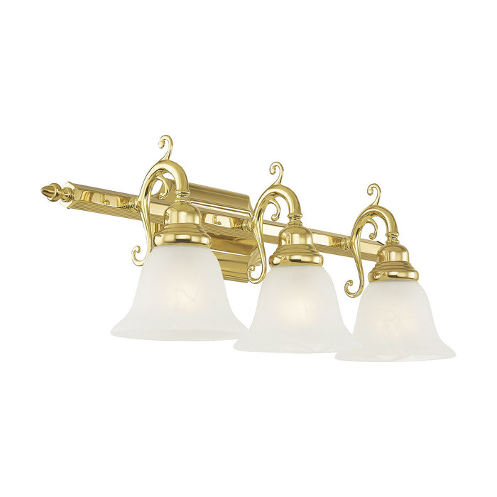 Three Light Bath Vanity from the French Regency collection in Polished Brass finish
